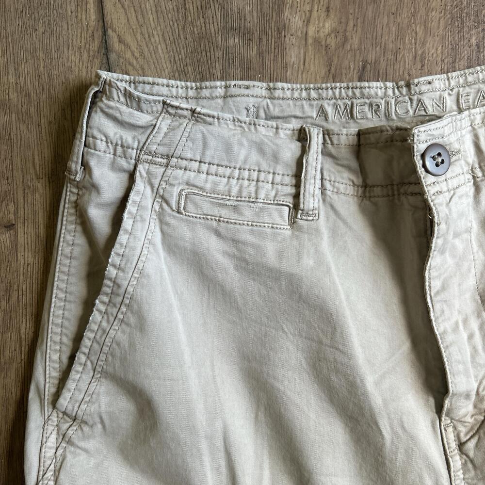 American Eagle Outfitters Cargo Shorts Mens 32 Beige Flex Adjustable Pockets - Picture 2 of 13